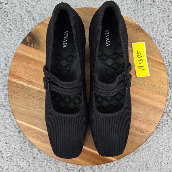 Vivaia Melody Pro Mary Jane Black Square Toe Strap Casual Chic Heels Womens 41.5 - Picture 2 of 9